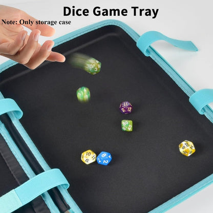 DND Dice Tray & Storage Box for D&D MTG RPG Tabletop Games – Polyhedral Dice Holder Organizer Case for D20 D12 D10 D8 D6 D4, Gamer Gift, Case Only (Green, Grey, Red, Black)