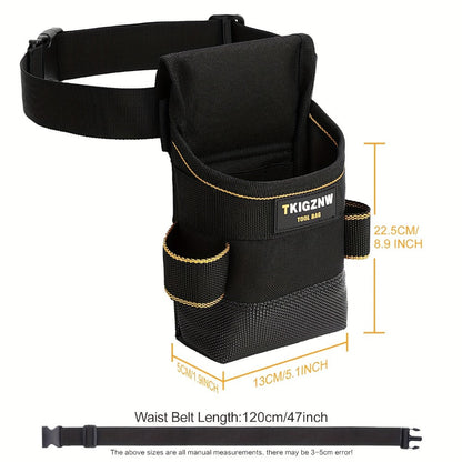 Tool Belt Pouch Heavy Duty Electrician | Adjustable Strap Multi-Compartment Organizer with Zipper | Professional Tool Bag for Plumbers Mechanics Electricians Equipment Storage