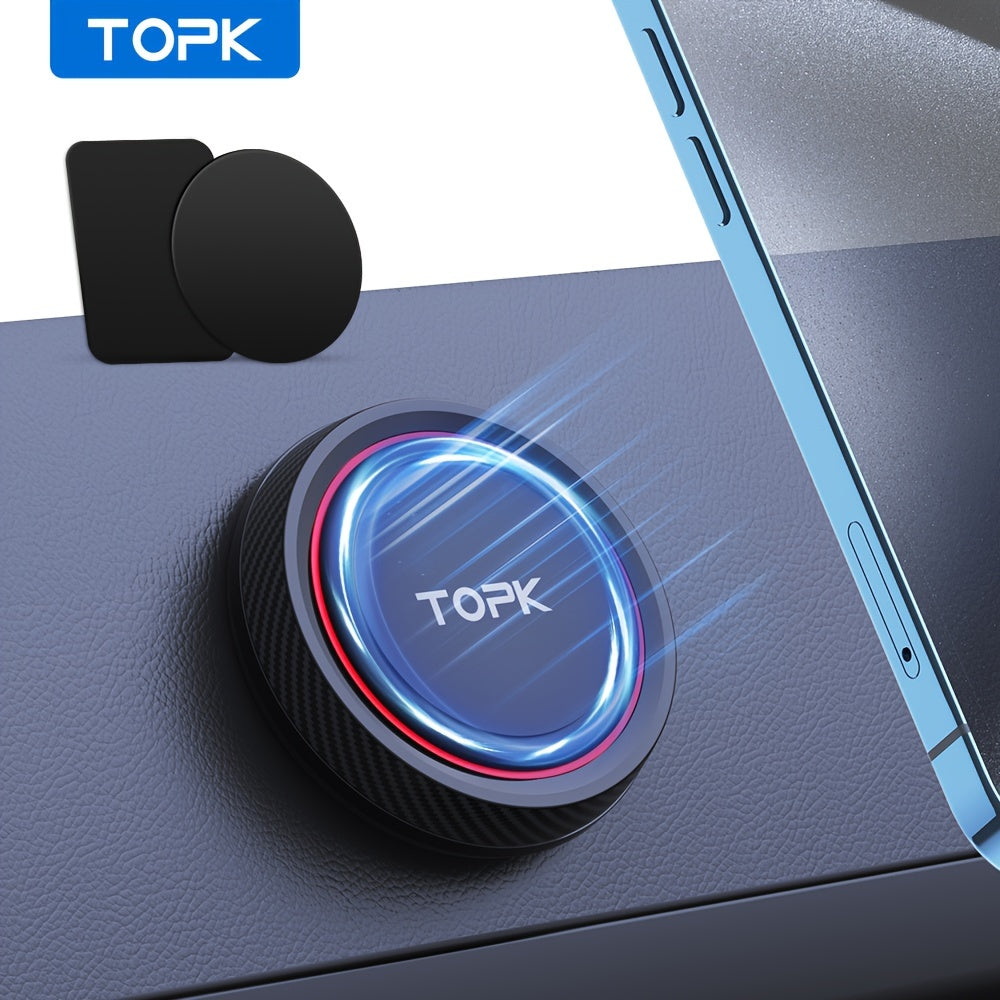 TOPK D45A Magnetic Car Phone Holder Mount, Strong Magnet 360° Enhanced Version with Improved Adhesion Resistant to High and Low Temperatures Magnetic Car Phone Mount Holder Compatible with Samsung iPhone Xiaomi Huawei