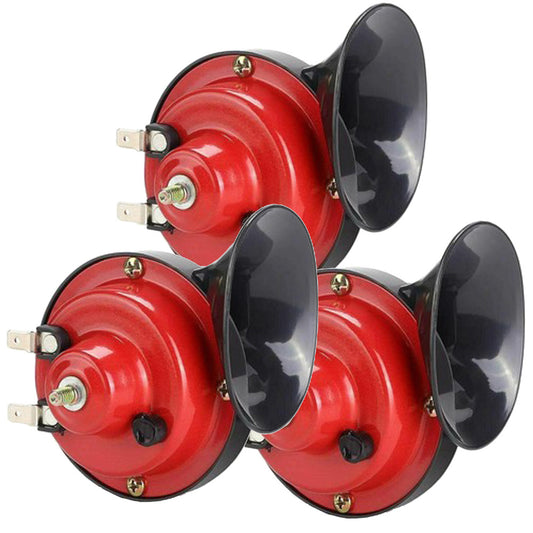 3 Pack Loud Train Horns, Air Horns Replacement Kit, Car Air Electric Snail Double Horn, Automotive Accessories Universal for Car, Motorcycle, Truck, Bike, Boat