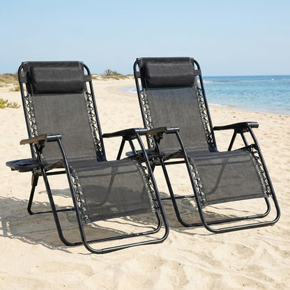 Zero Gravity Chair 2 Pack – 330lb Capacity, Ergonomic Adjustable Recline & Locking System, Foldable Patio Lounger with Cup Holder – Lawn, Poolside, Beach & Travel