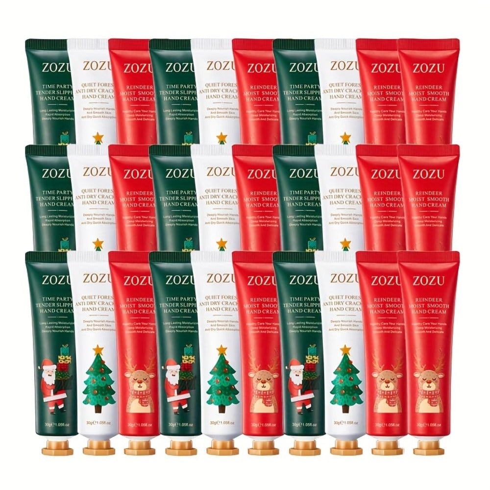 Travel Hand Cream Bulk Gift Set 20 30 Pcs — Glycerin & Lactic Acid Mini Moisturizing Lotion for Dry Hands & Body, Plant-Scented Christmas Holiday Party Favor Wedding Gift for Women Men