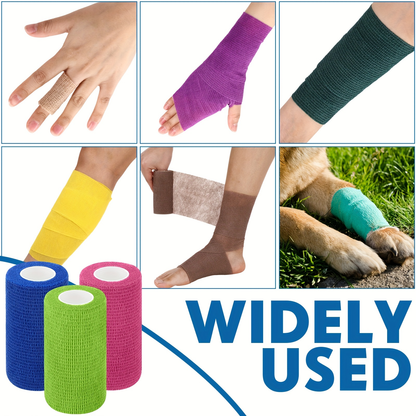 Self Adherent Bandage Wrap 36 Pack - 4 Inch x 5 Yard Cohesive Elastic Athletic Tape, Breathable Self-Stick Wrap for Wrist Ankle Knee Joint Support, Sports First Aid Compression Bandage Roll Set