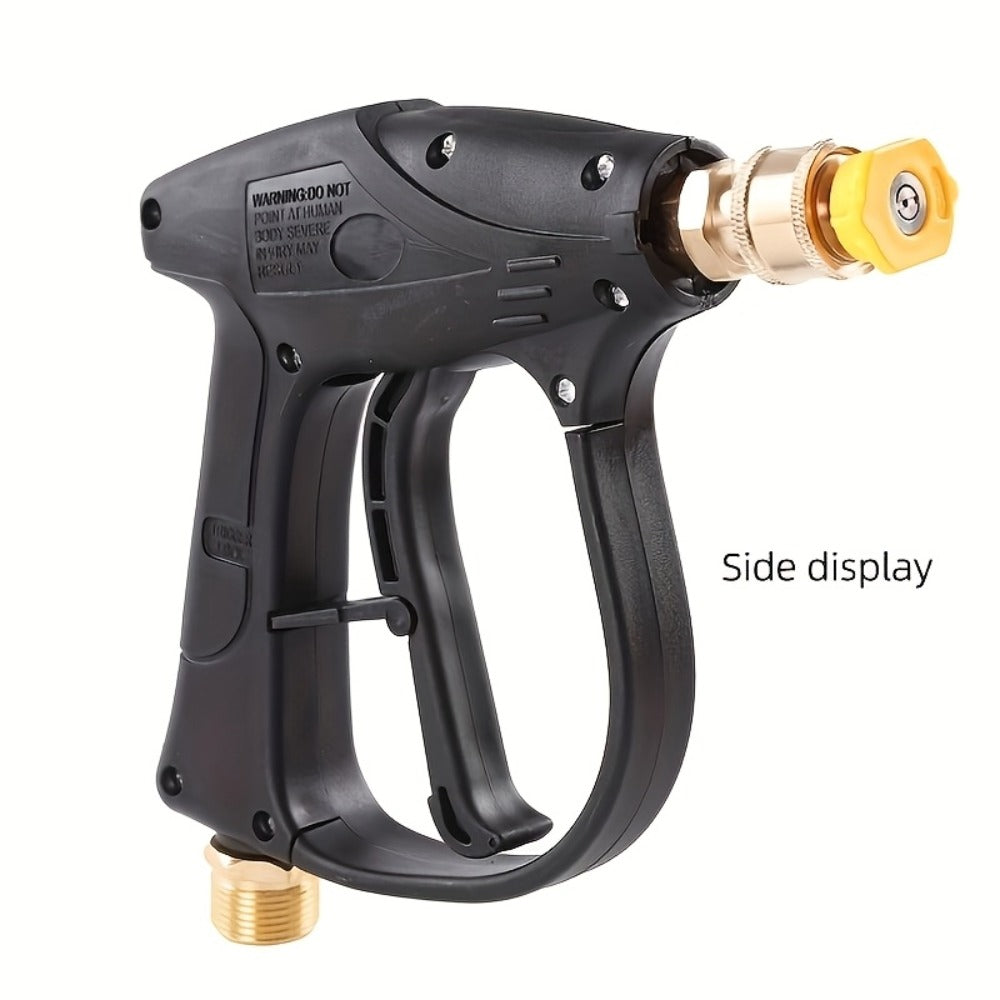 High Pressure Car Wash Gun with 5 Spray Nozzles – Max 3000 PSI, M22-14 & 1/4" Quick Connect, Garden Hose Pressure Washer Wand for Car Washing & Irrigation