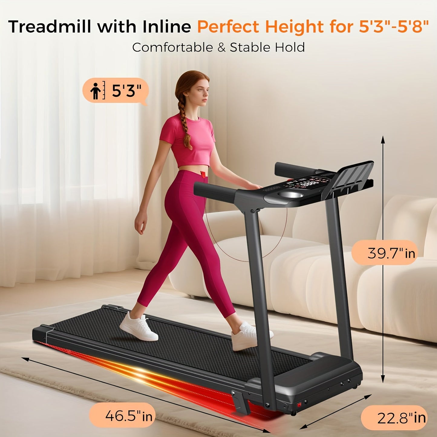 Folding Treadmill 3-in-1 with 14% Auto Incline & Handle – 3.0HP Quiet Walking Pad for Home, 300LBS Capacity, Portable Under Desk Treadmill for Walking, Jogging & Running