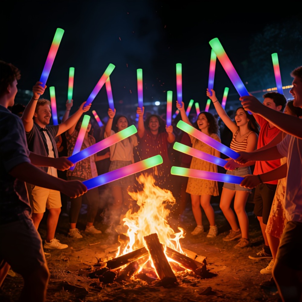 LED Light Up Foam Glow Wands 27/30 Pack – Multi-Color Flashing Glow Sticks for Party Supplies Weddings Birthdays Christmas Graduation Camping Outdoor Celebrations