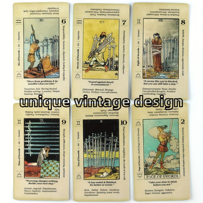 Tarot Cards 78-Card Deck with PDF Guidebook for Beginners – Complete Vintage Spiritual Reading Set, Full Major & Minor Arcana, Beginner-Friendly Gift for Women Teens Adults