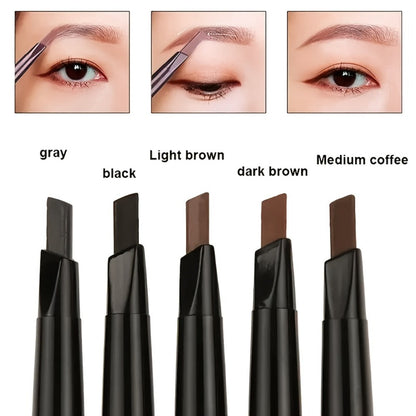 Eyebrow Pencil 12-Pack Double-Ended Waterproof — Automatic Twist-Up Brow Pencil with Spoolie Brush, 4 Natural Shades, Long-Lasting Easy Brow Makeup for Women