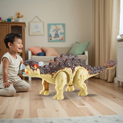 Ankylosaurus Dinosaur Toy That Walks & Roars – Electric Auto-Walk Dino with Roaring Sound Lightweight Kids Toy for Boys Girls Ages 3+ Birthday Halloween Christmas Gift