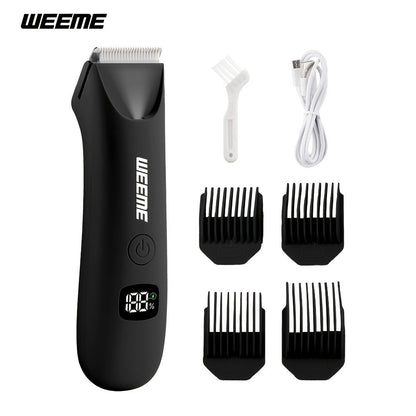 Men's Body Hair Trimmer USB Rechargeable - Chest, Leg & Armpit Hair Trimmer with LCD Display & LED Light, Cordless Electric Body Groomer for Men, Gift for Dad, Husband, Son, Birthday & Father's Day