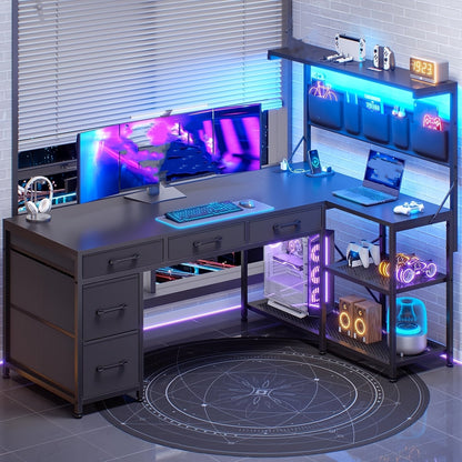 Computer Desk shown in the Black option