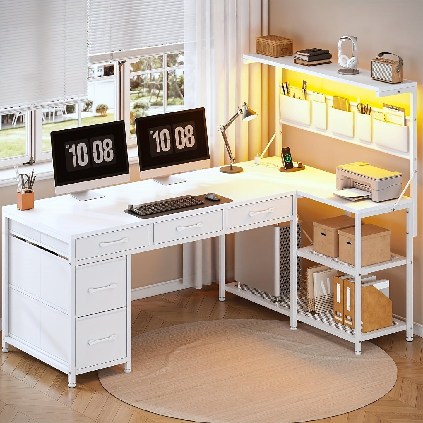 Computer Desk shown in the White option