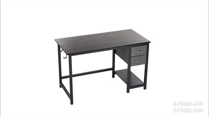 47-Inch Fabric Gaming Desk with Storage Drawers for Home Office detail image - detail view 17
