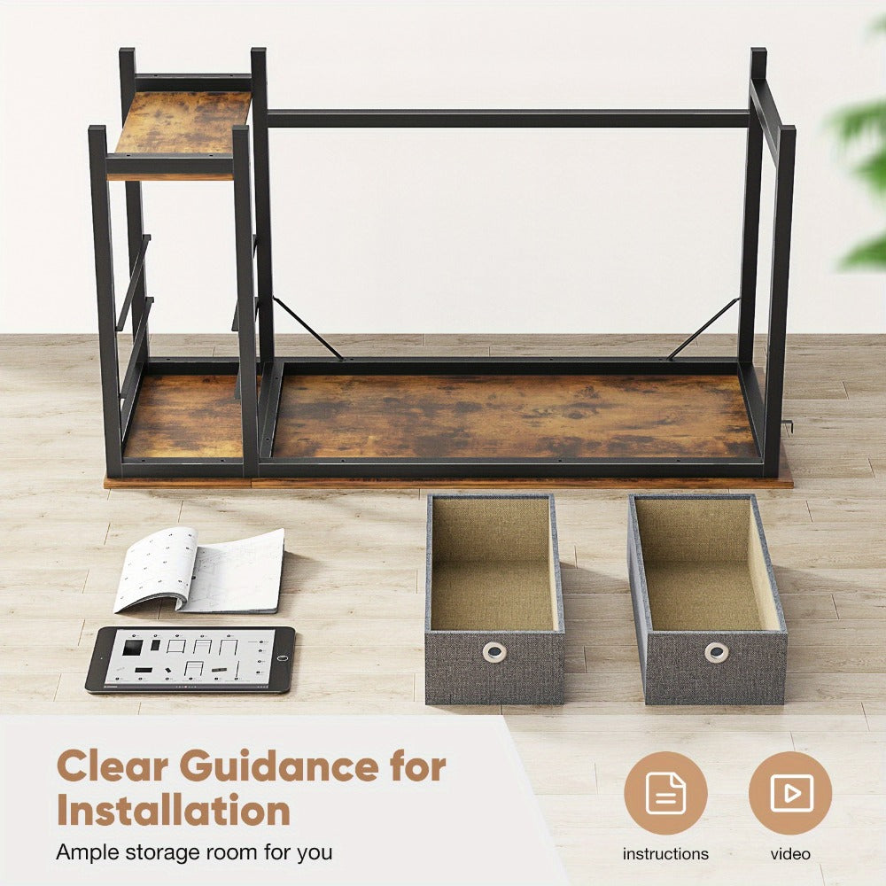 47-Inch Fabric Gaming Desk with Storage Drawers for Home Office detail image - detail view 19