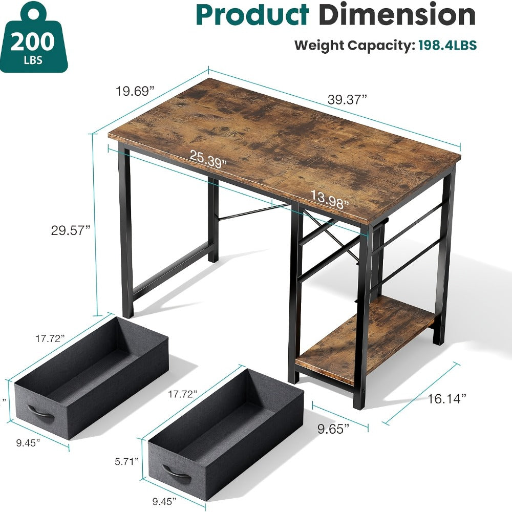 47-Inch Fabric Gaming Desk with Storage Drawers for Home Office detail image - detail view 4