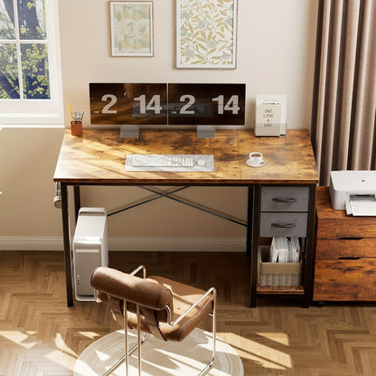47-Inch Fabric Gaming Desk with Storage Drawers for Home Office detail image - detail view 8
