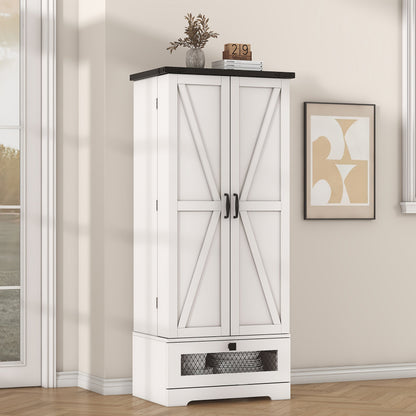 47-Inch Freestanding Kitchen Pantry Cabinet with Storage Drawers and Adjustable Shelves detail image