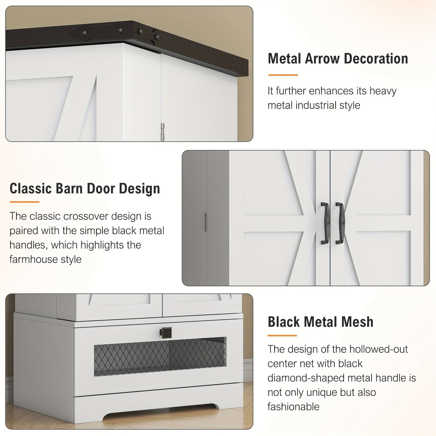 47-Inch Freestanding Kitchen Pantry Cabinet with Storage Drawers and Adjustable Shelves detail image - detail view 8