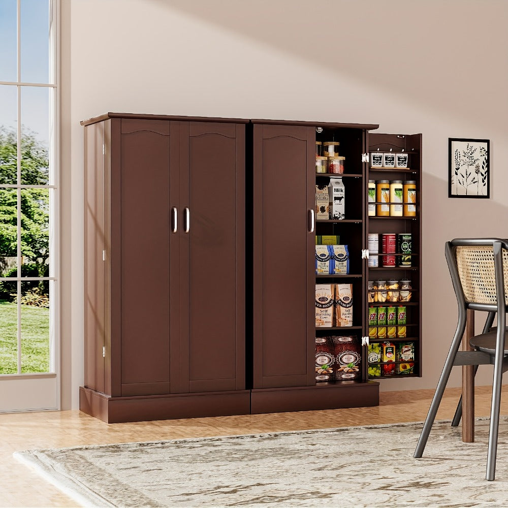 47-Inch Freestanding Pantry Cabinet with Adjustable Shelves for Organized Everyday Storage detail image - detail view 10