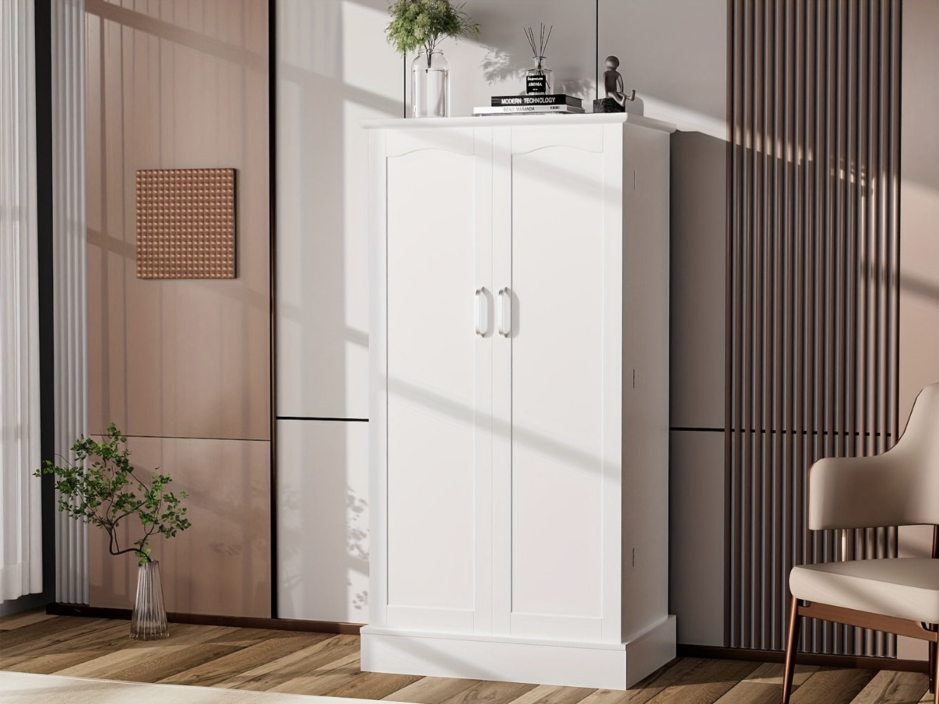 47-Inch Freestanding Pantry Cabinet with Adjustable Shelves for Organized Everyday Storage detail image - detail view 18