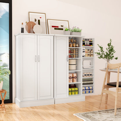 47-Inch Freestanding Pantry Cabinet with Adjustable Shelves for Organized Everyday Storage detail image - detail view 8