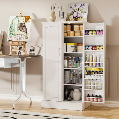 47-Inch Freestanding Pantry Cabinet with Adjustable Shelves for Organized Everyday Storage detail image - detail view 9