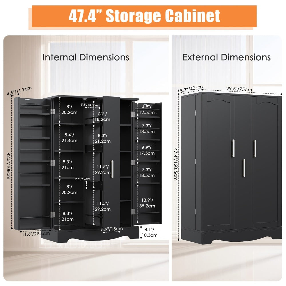 47-Inch Kitchen Pantry Cabinet with Storage Drawers for Organized Everyday Storage detail image - detail view 13