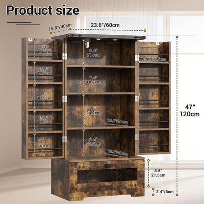 47-Inch Kitchen Pantry Cabinet with Storage Drawers for Organized Everyday Storage detail image - detail view 15