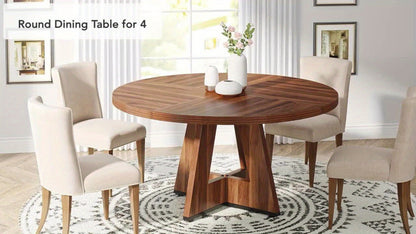 47-Inch Round Dining Table, Family Dining Table for Work, Display, and Everyday Use detail image - detail view 10