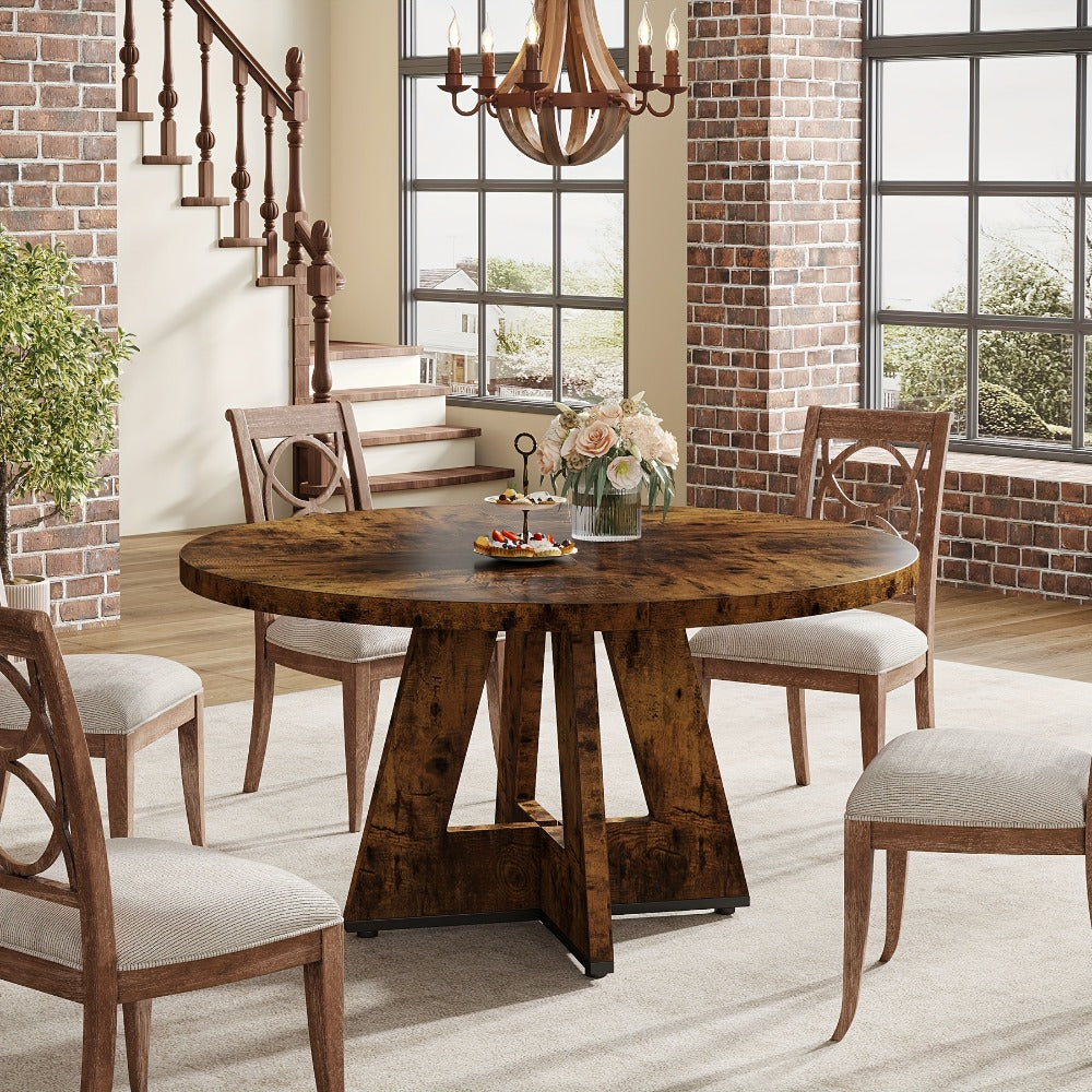 47-Inch Round Dining Table, Family Dining Table for Work, Display, and Everyday Use detail image - detail view 11