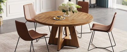 47-Inch Round Dining Table, Family Dining Table for Work, Display, and Everyday Use detail image - detail view 14