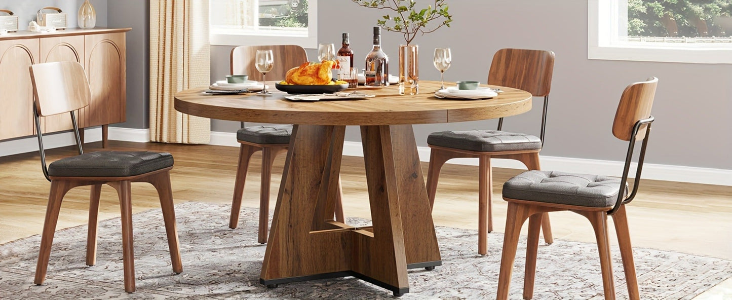 47-Inch Round Dining Table, Family Dining Table for Work, Display, and Everyday Use detail image - detail view 15