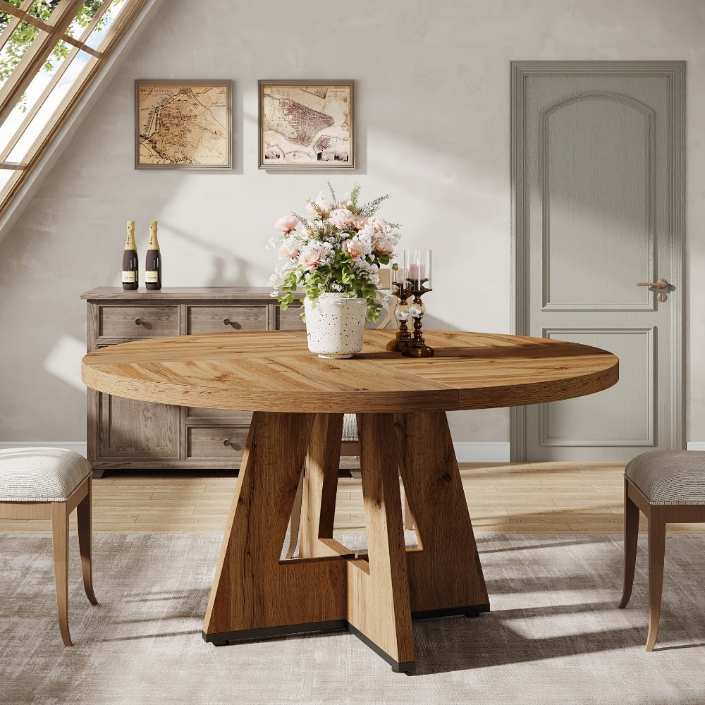 47-Inch Round Dining Table, Family Dining Table for Work, Display, and Everyday Use detail image - detail view 3
