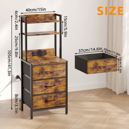 47-Inch Tall Nightstand with Charging Station and LED Lighting detail image - detail view 13