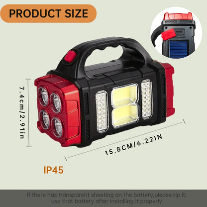 Solar Powered Camping Lantern & LED Flashlight – Rechargeable Portable Solar Camp Light with Batteries Included, Bright Versatile Outdoor Light for Hiking, Camping & Outdoor Activities
