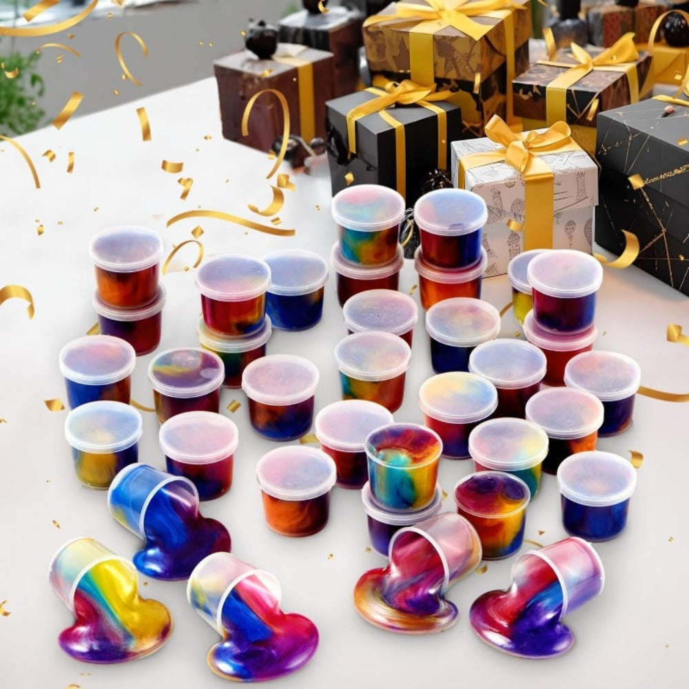 Galaxy Slime Party Favors for Kids 36 Pack Bulk Slime Cups Stretchy Non-Sticky Non-Toxic Classroom Rewards Goodie Bag Fillers for Birthday Easter Halloween Christmas Boys Girls