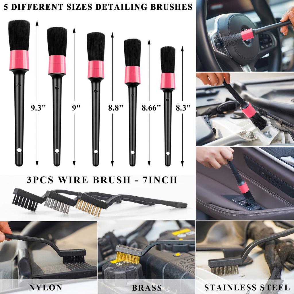 FCLUSLL 41pcs Car Cleaning And Washing Kit, Internal Detail Cleaning Kit, Equipped with High-power Handheld Vacuum Cleaner, Foldable Bucket, Windshield Tool, Snow Shovel, Tire Brush, Complete Set Of Car Care Tools, Holiday Gift for Family