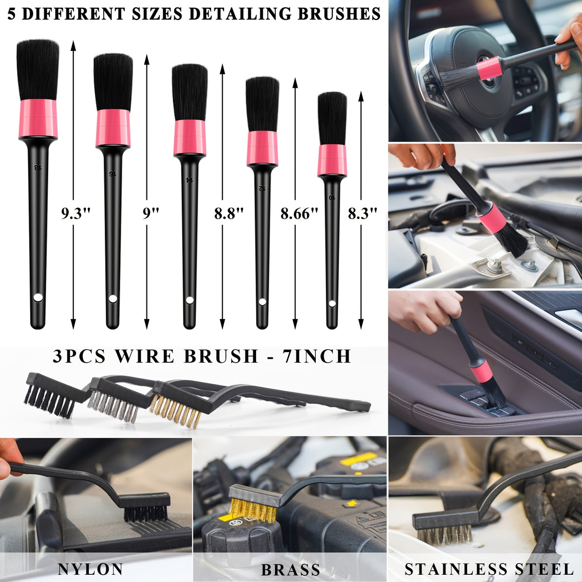 FCLUSLL 41pcs Car Cleaning And Washing Kit, Internal Detail Cleaning Kit, Equipped with High-power Handheld Vacuum Cleaner, Foldable Bucket, Windshield Tool, Snow Shovel, Tire Brush, Complete Set Of Car Care Tools, Holiday Gift for Family