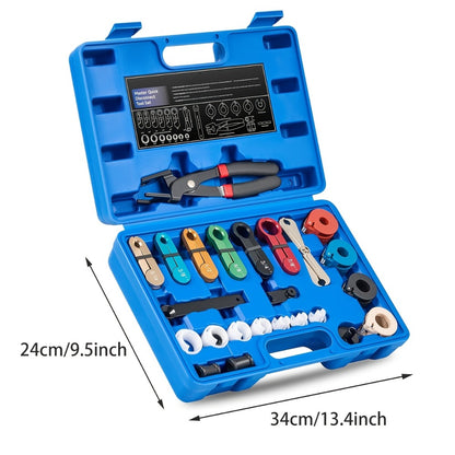 Fuel Line Disconnect Tool Set - 26pc Master Quick Disconnect Kit with AC & Transmission Disconnect Pliers for Fuel Line Removal, Automotive AC Fuel System Repair