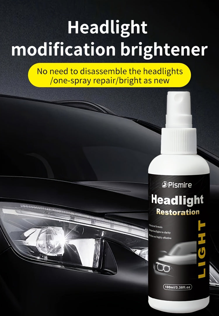 Headlight Restoration Kit | Advanced Ceramic Coating Car Headlight Restoration Fluid, No Polishing Or Sanding Required, Quickly Renovate Car Headlights, Car Headlight Maintenance, Restoration And Care Kit, Quickly Restore Car Headlights