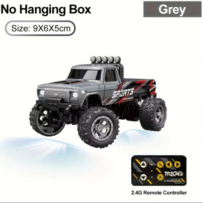Mini RC Car 1/64 Scale High-Speed Off-Road Monster Truck – 2.4GHz Alloy Die-Cast Remote Control Car with Shock Absorber, All-Terrain Climbing RC Toy Gift for Kids Adults Boys