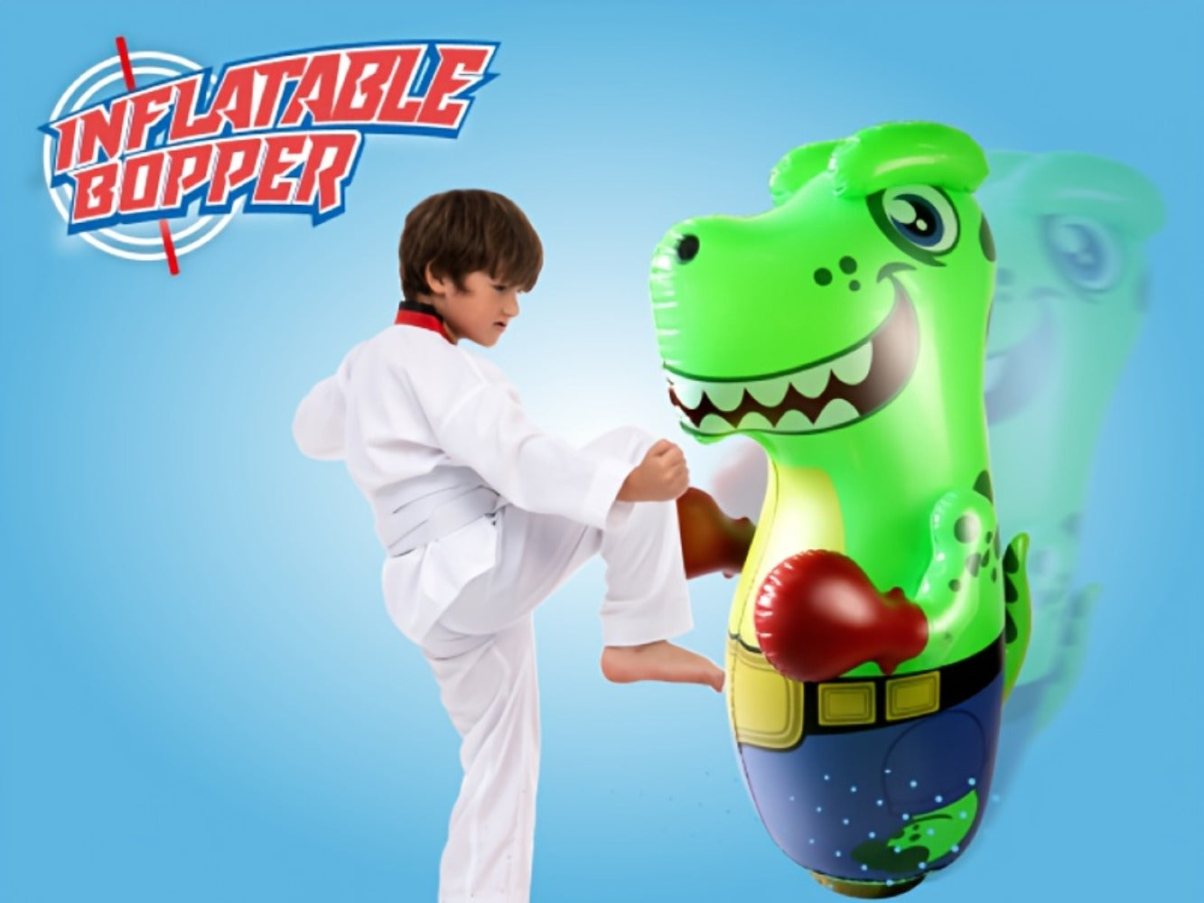 Inflatable Dinosaur Punching Bag for Kids 47 Inch – T-Rex Blow Up Bouncing Back Bopper, Water Base Bop Bag for Indoor Outdoor Active Play | Best Birthday Christmas Gift for Boys