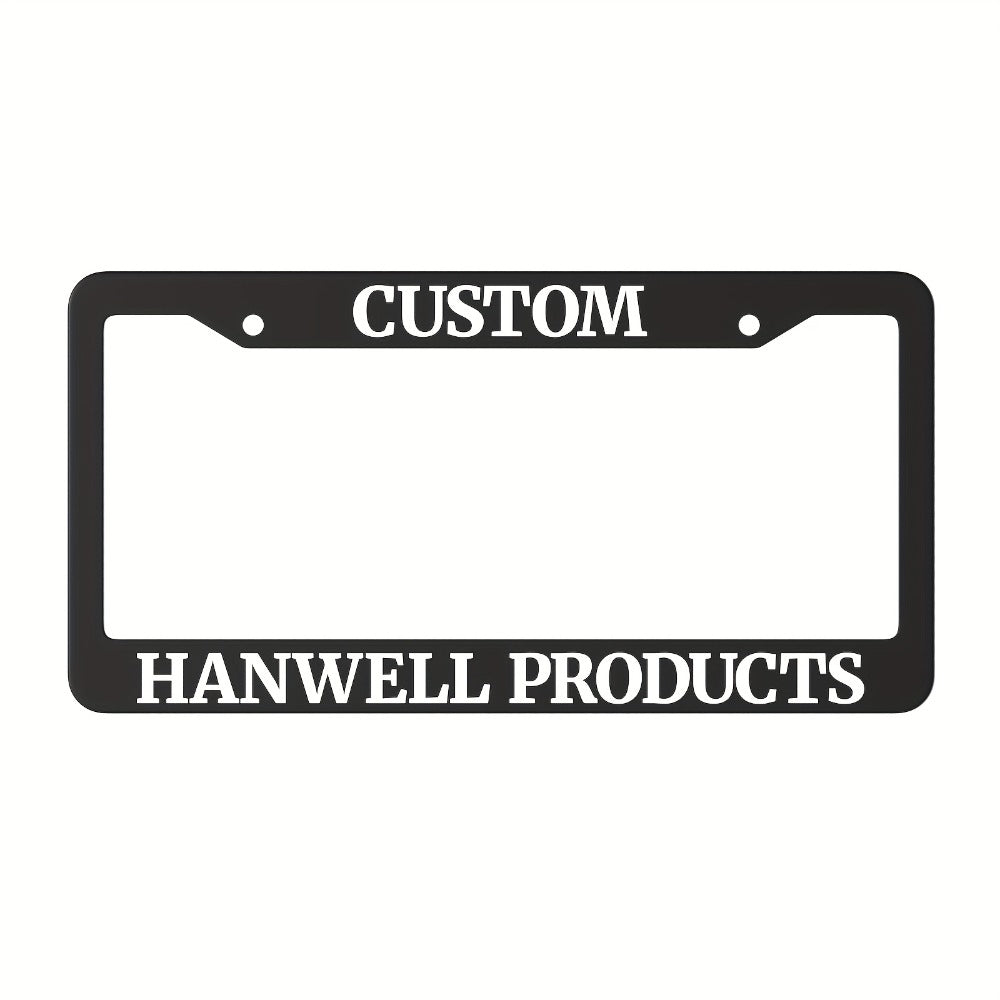 Custom License Plate Frame – 6 Font Styles, Heavy-Duty Weather-Resistant Car Tag Holder, Personalized Front & Rear License Plate Border Cover