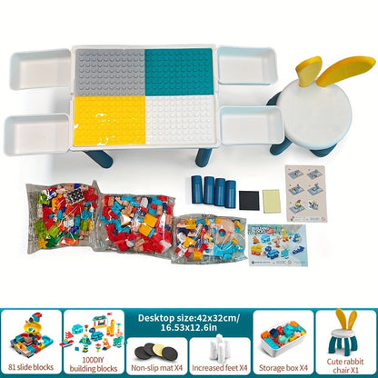 Kids Activity Table Building Blocks LEGO Compatible Play Table for Toddlers – Durable ABS Plastic Space-Saving Corner Design, Birthday Christmas Gift for Boys Girls Ages 3+