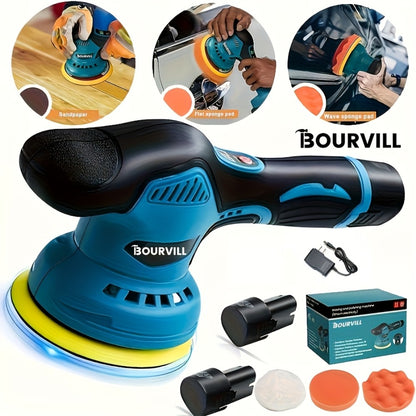 Cordless Car Polisher 5-Inch 8-Speed up to 5000 RPM with Battery for Car Detailing Scratch Removal Paint Correction - Portable Buffer Polishing Machine