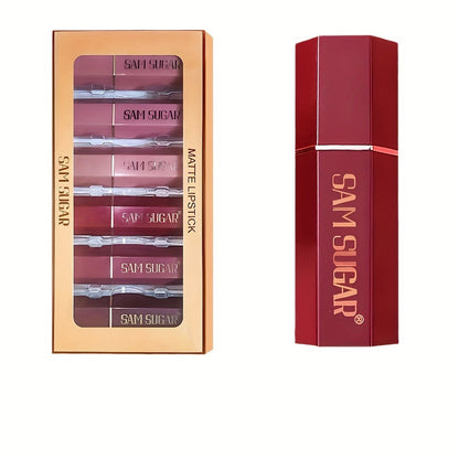 Lip Gloss Set 6pcs Velvet Finish Moisturizing Long-Lasting Hydrating Shiny Lip Color Collection — Vibrant Berry Mixed Shades for All Skin Tones Everyday Makeup Gift Set Women Girls