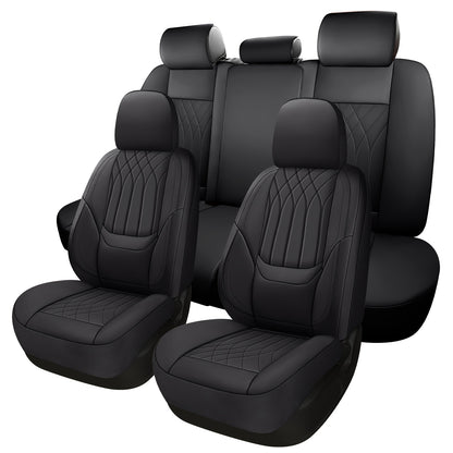 Full Coverage Pu Leather Car Seat Covers Full Set,Waterproof Seat Covers for Cars,SUVs Pick-up Truck, Car Seat Cushion,Car Seat Protector, Seat Cover with 5 Seats / 2 Seats