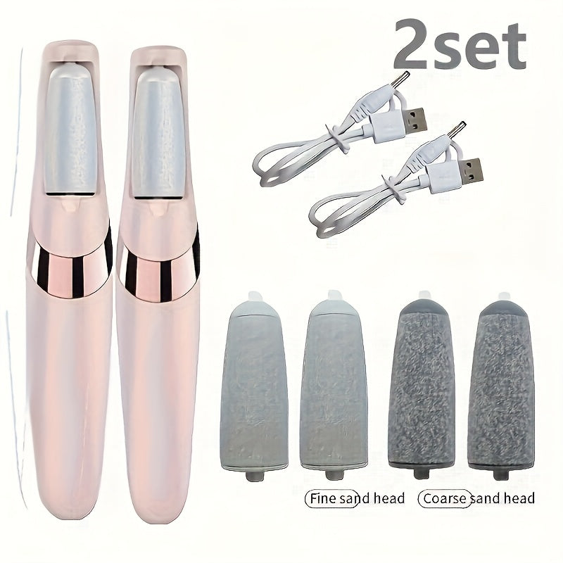 Electric Foot File Callus Remover IPX4 Waterproof Auto Light 2 Speed Interchangeable Grinding Heads Portable Pedicure Tool Dead Skin Cracked Heel Remover for Women Men Home Use