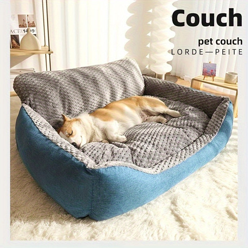 Orthopedic Dog Bed Luxury Extra Large Fluffy Winter Warm Pet Couch, Cat Sofa Kennel Cushion Pad for Small Medium Large Dogs Cats up to 110LB, 4 Sizes S to XL, Includes Cat Teaser Toy