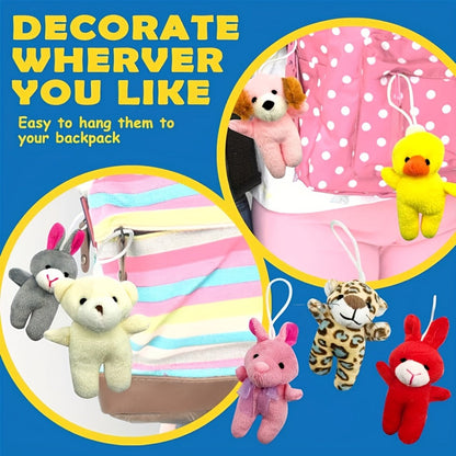 Assorted Mini Stuffed Animals Bulk 24 Pack – 3 Inch Small Plush Animal Toys Random Colors, Kids Birthday Party Favors Goodie Bag Fillers Pinata Prizes School Classroom Rewards Valentine Supplies